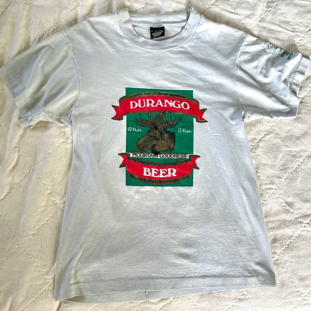 Durango Colorado Moose Beer graphic tee.  Size M.